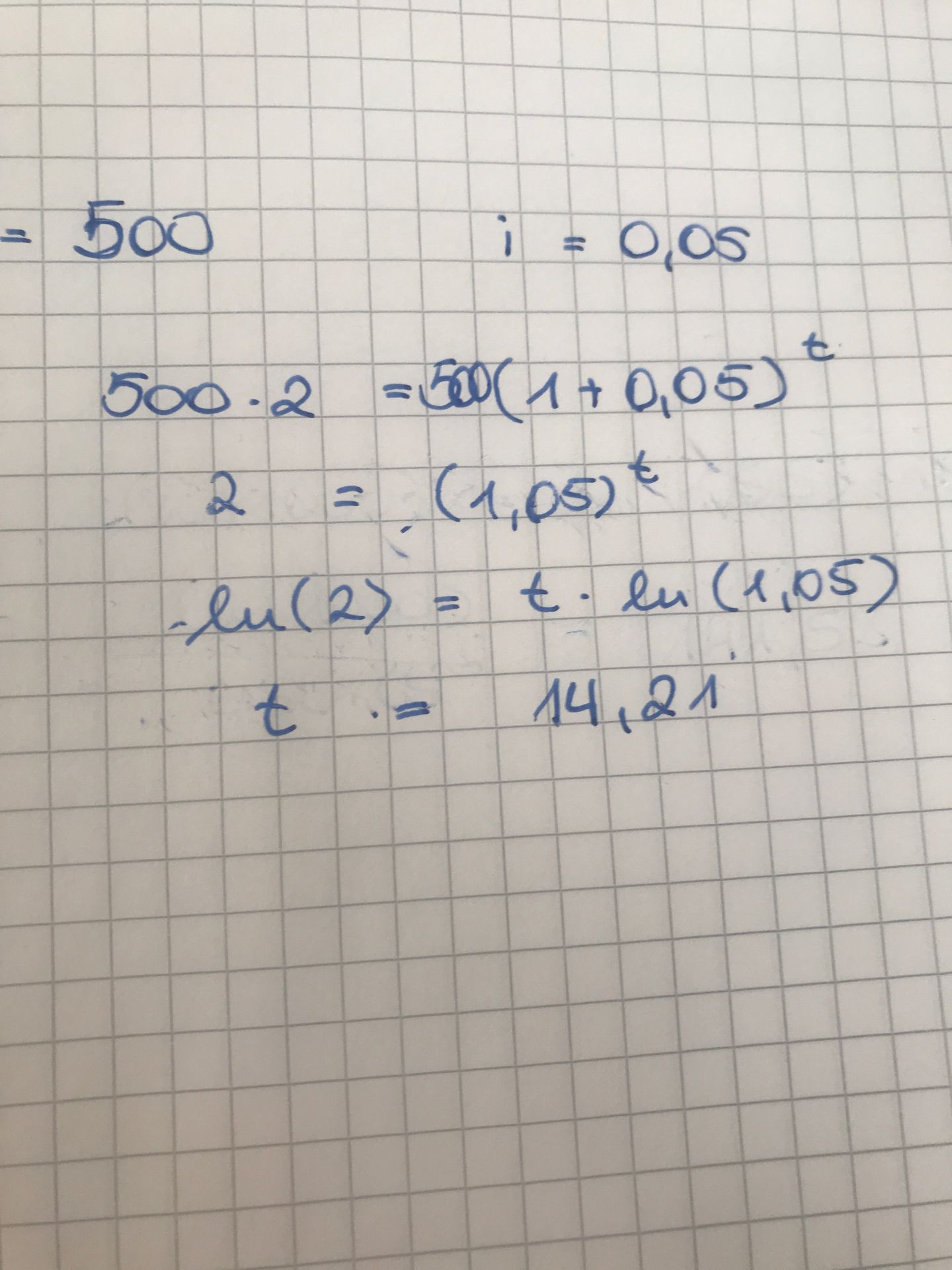 Du legst 500€ bei der Bank an. Sie garantiert dir 5% pro ...
