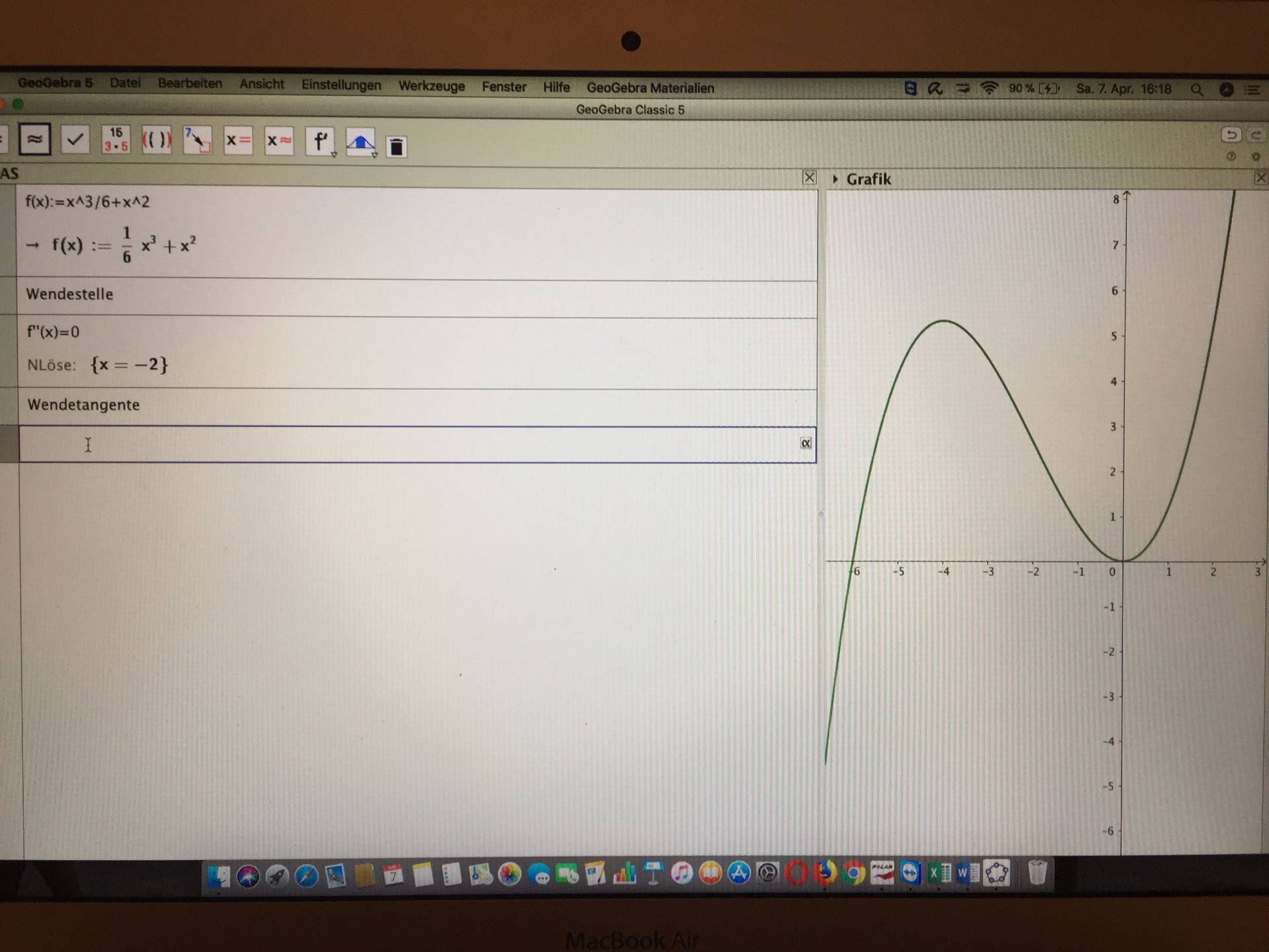 wie berechne ich eine wendetangente? (in geogebra) | GoStudent