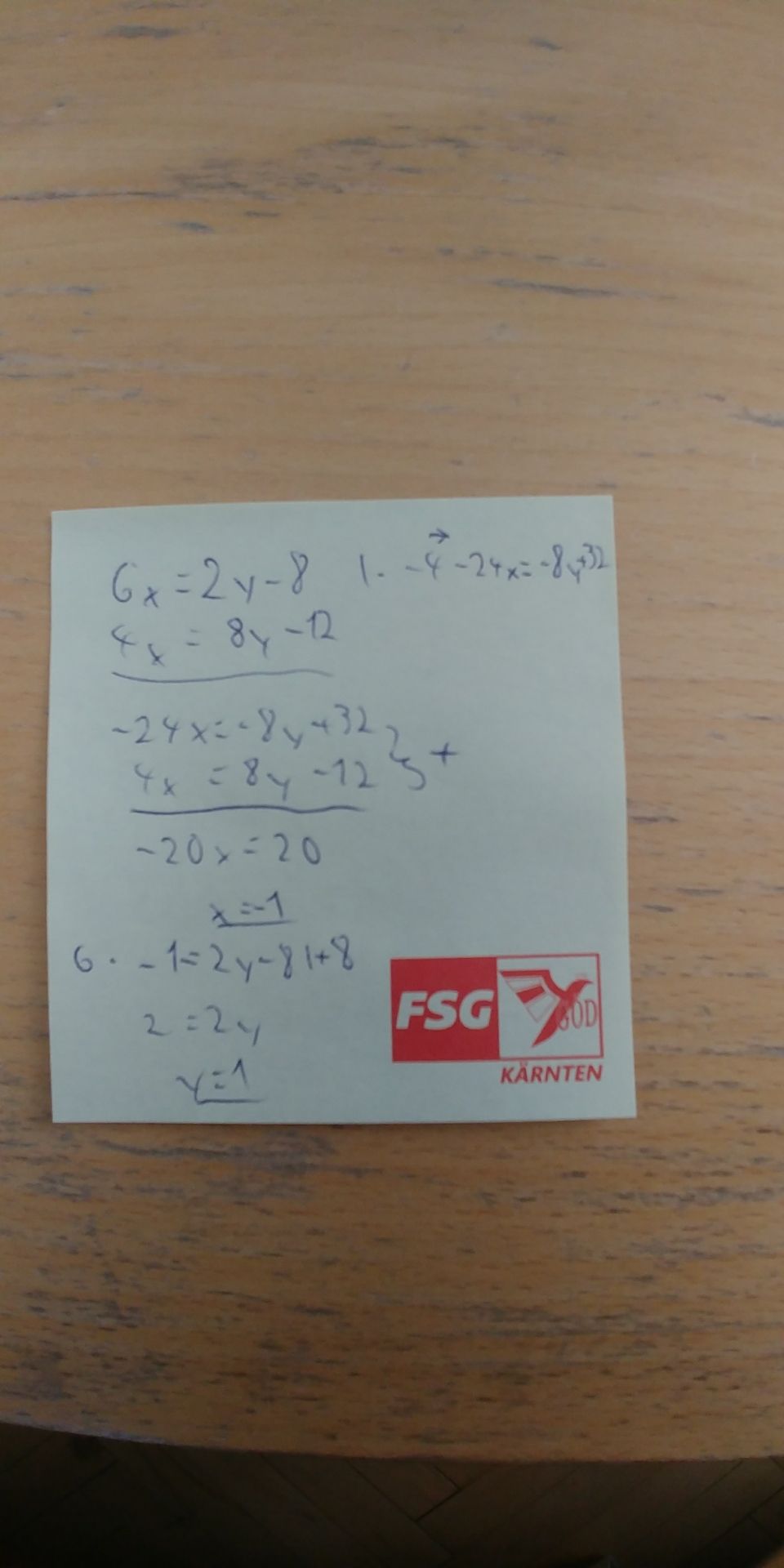 6x=2y-8 8y-12=4x | GoStudent