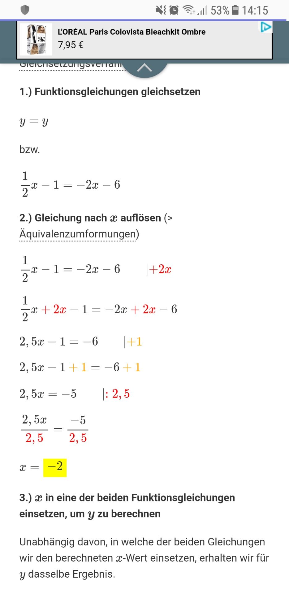 Schnittpunktbestimmung | GoStudent