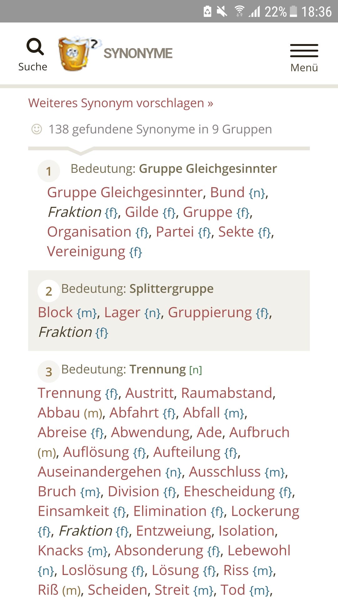 Gruppe Synonym