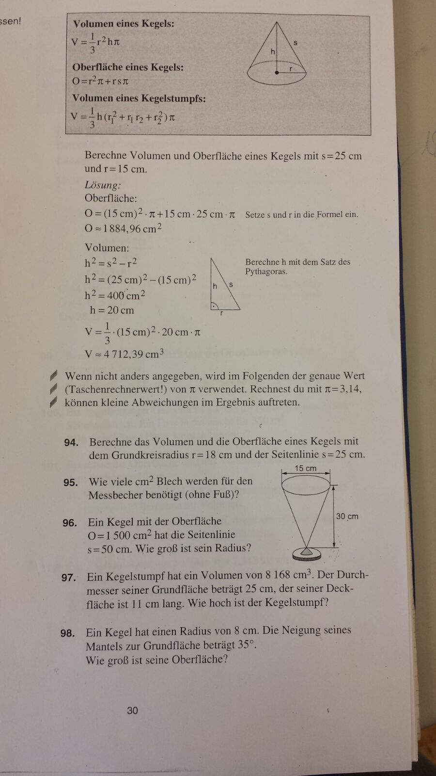 kegel radius berechnen | GoStudent