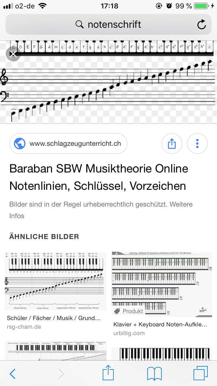 Eine chromatische Tonleiter aufwärts von f bis f ...