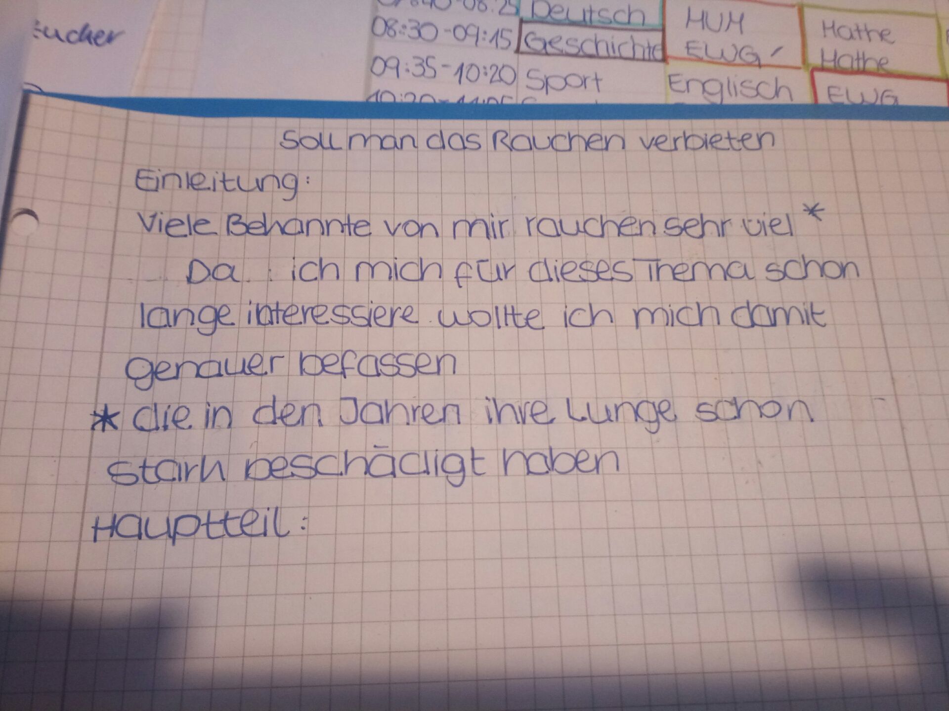 Kannst du mir eine Erörterung schreiben mit den Infos die ...