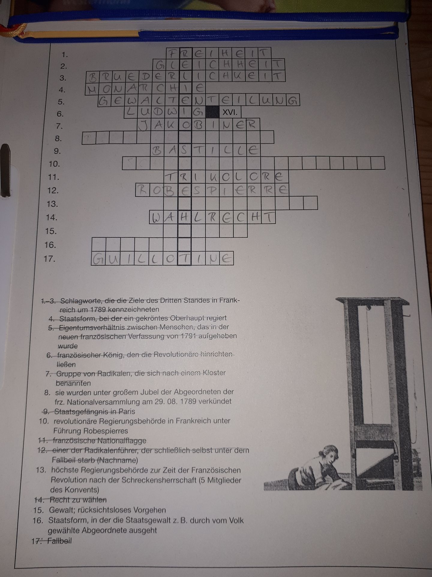 Ich habe ein Kreuzworträtsel als Hausaufgabe bekommen und ...