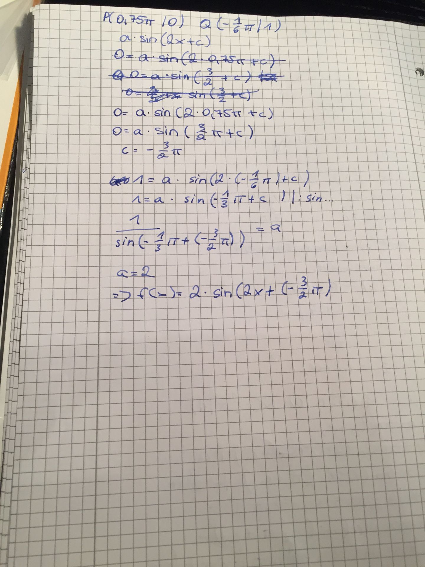 Sinusfunktion anhand von 2 Punkten berechnen | GoStudent
