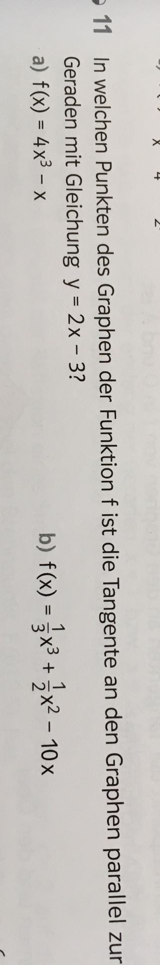Wie berechne ich die Punkte der Tangente der Funktion f in ...