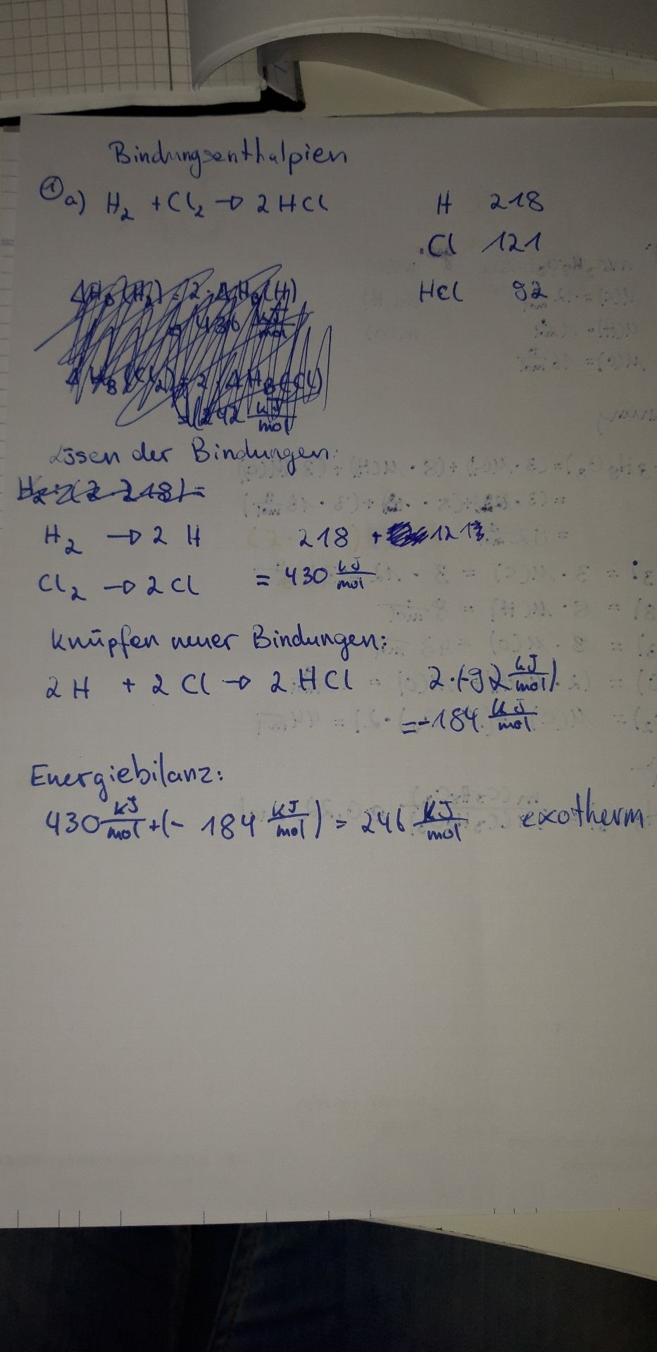 Ist die reaktionsenthalpie hier richtig ausgerechnet? | GoStudent