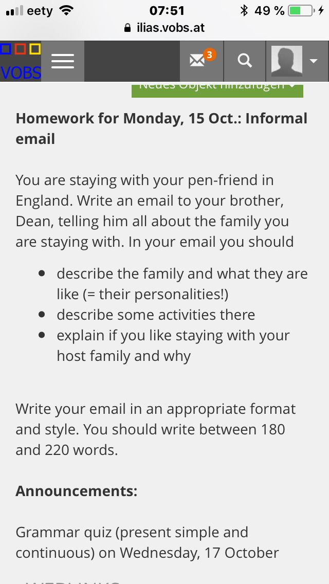 Schreiben auf e mail englisch Email Englisch